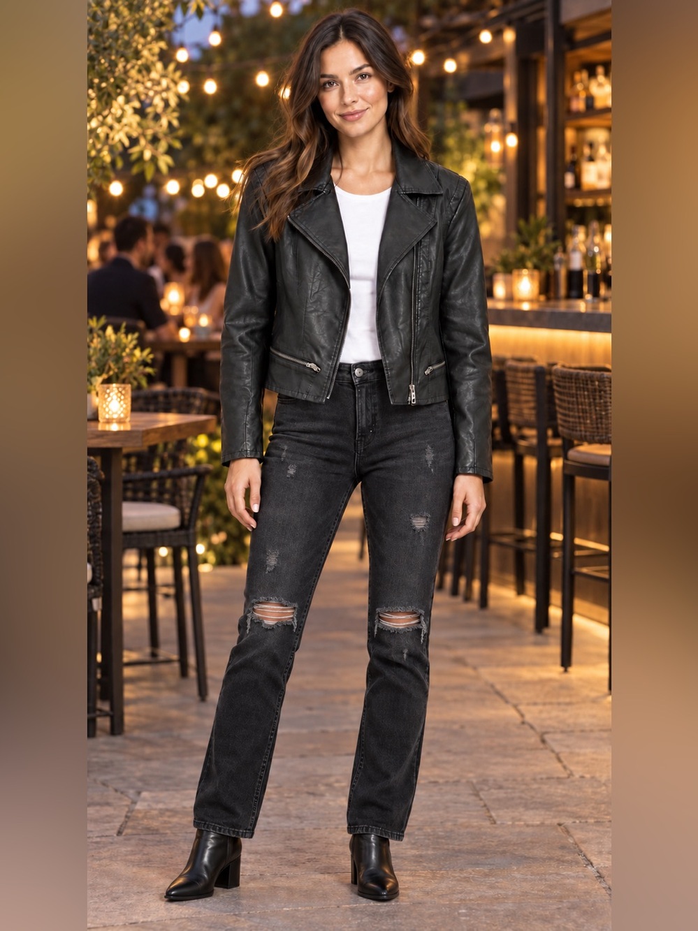 Blank NYC Black Leather Asymmetrical Moto Jacket